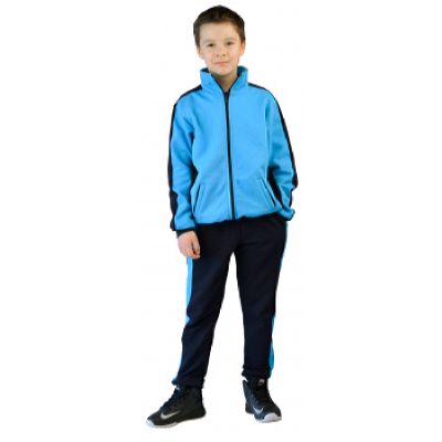Костюм детский трикотажный ТИгР т. синий с голубым (куртка + брюки 100%х/б)
