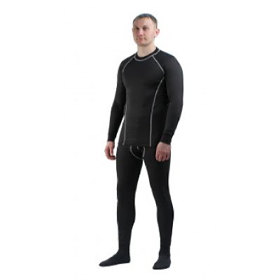 Термобельё в комплекте (фуфайка. кальсоны) EcoDry RealMan чёрное